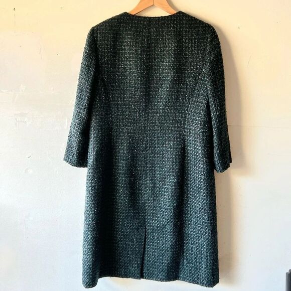 Albert Nipon Teal Button-Up Duster/Coat - Picture 7 of 10